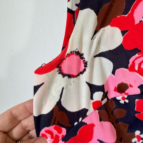 Vintage 60s Maxi Dress Psychedelic Floral Print Hippie Flower Child Gown Small - Picture 6 of 7